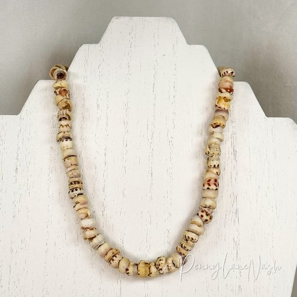 Vintage Jewelry - Vintage Seashells Chain Beads Necklace